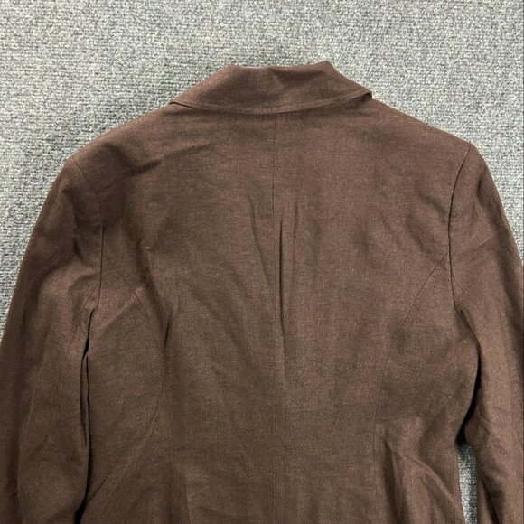BCBGMaxazria Blazer Womens Medium Brown Jacket Linen Blend Adults - Picture 8 of 10